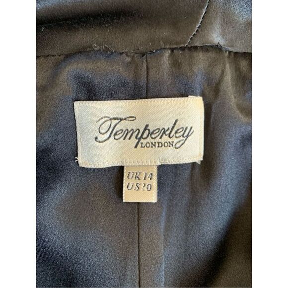 Temperly London Circa 2006 Runway Silk Cocktail Dress Black Multi Size 10 - Picture 10 of 12